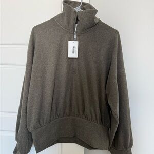 Women's Cruz Olive Half-Zip Sweater
